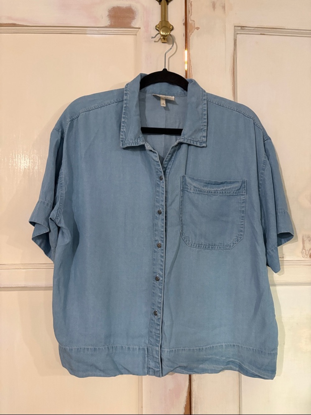 Relaxed Light Blue Women's Button-Down Shirt